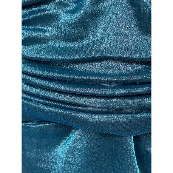 NWT Dolce & Gabbana Green Longuette Lame Satin Ruched Bodycon Midi Dress 46 XL - Picture 11 of 12